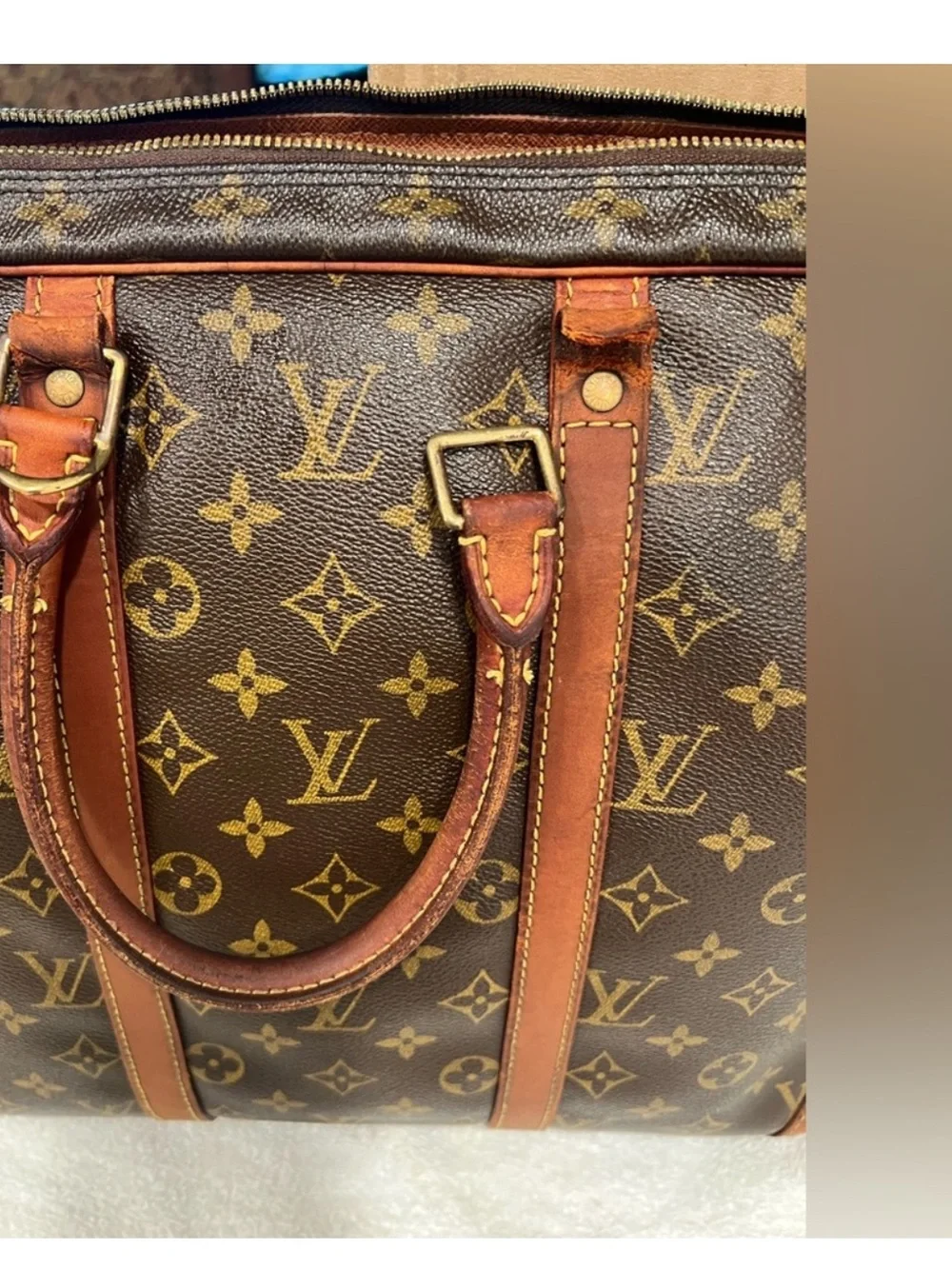 Louis Vuitton Porte-Document Voyage Briefcase Monogram vintage needs repairs